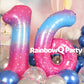 Rainbowq 16 Balloon Numbers 40 Inch For Boy Or Girl Big Starry 0-9 Foil Mylar Large 61 Number Balloons Happy 16Th Birthday Party