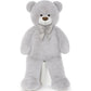 Tezituor Big Teddy Bear 4 Feet, Soft Giant Stuffed Animal Life Size 47 Inch Plush Bear Toy Valentines Christmas Birthday Gift For Girlfriend Kids,Grey
