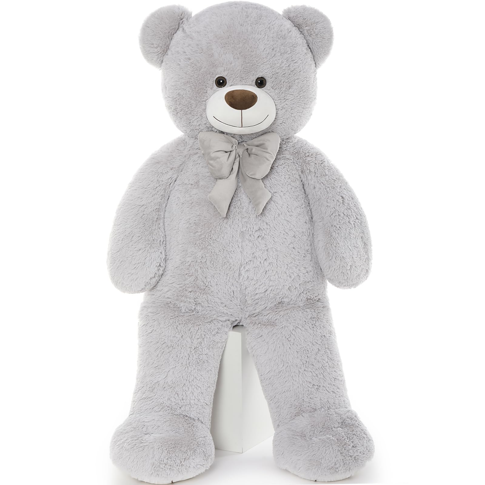 Tezituor Big Teddy Bear 4 Feet, Soft Giant Stuffed Animal Life Size 47 Inch Plush Bear Toy Valentines Christmas Birthday Gift For Girlfriend Kids,Grey