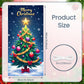 Blue Christmas Tree Door Cover Large Merry Christmas Door Banner Xmas Tree Hanging Backdrop Decorations with Snow Star Tree Xmas