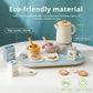 Wooden Tea Set For Little Girls And Boys | 18 Pcs Kids Coffee & Tea Set For Toddlers | Pretend Play Toy With Silicone Accessorie