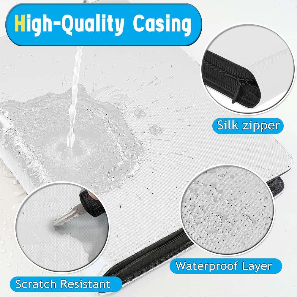 enhanced Top Loader Binder  Holds 288 Top Loaders 9-Pocket Toploader Binder with Sleeves for 3 x 4 Rigid Card Binder for Top Loader for Trading Cards or Sports Cards - Classic White