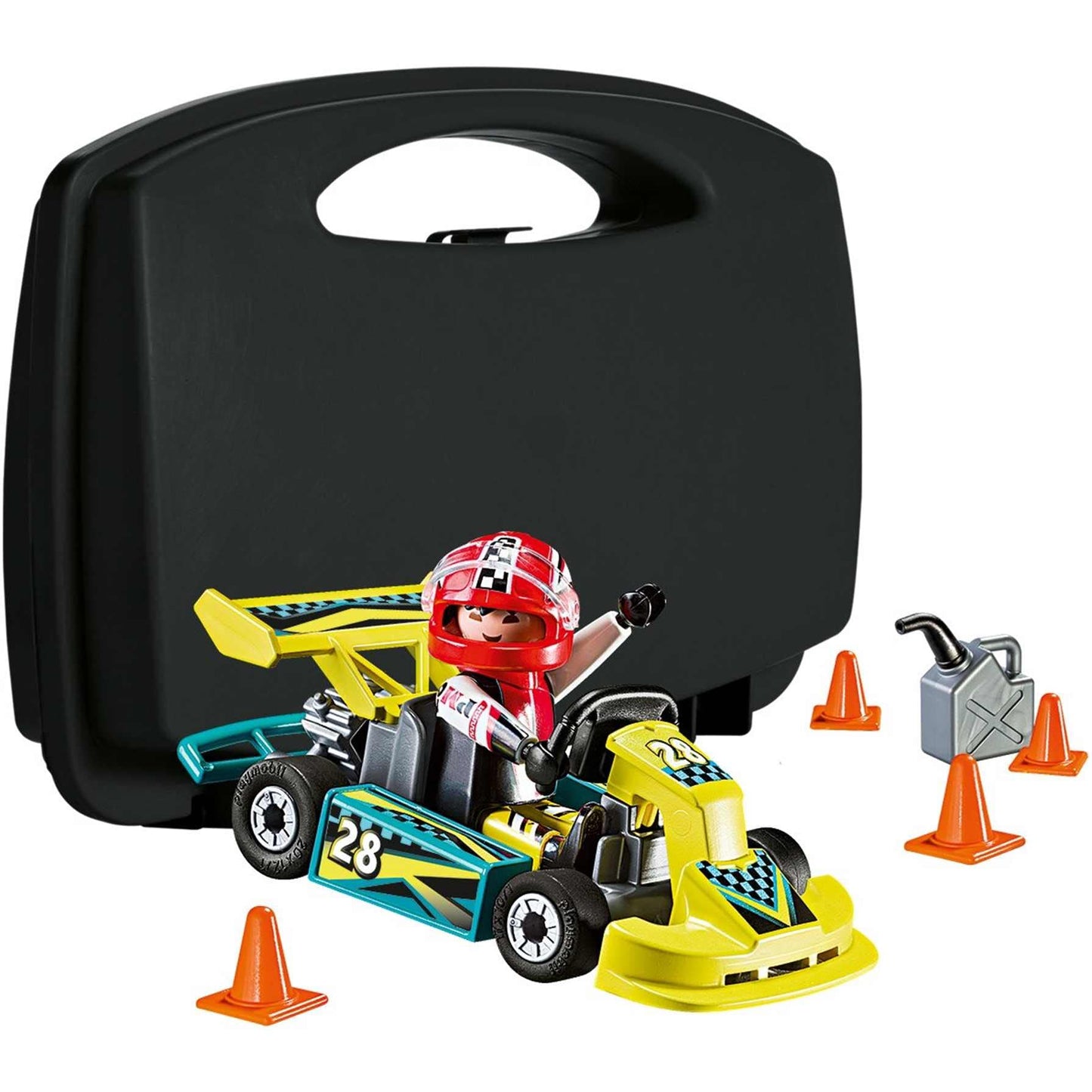 Playmobil Go-Kart Racer Carry Case Building Set, Multi Color, Model 9322, Durable Plastic Construction