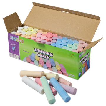 Creativity Street 1752 Sidewalk Chalk, 4 x1 Dia. Jumbo Stick, 12 Asstd Colors, 52 Pieces/Each Case