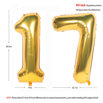 40 Inch Gold Number Balloons Helium Foil Mylar Balloon Birthday Party Banquet Decoration 17