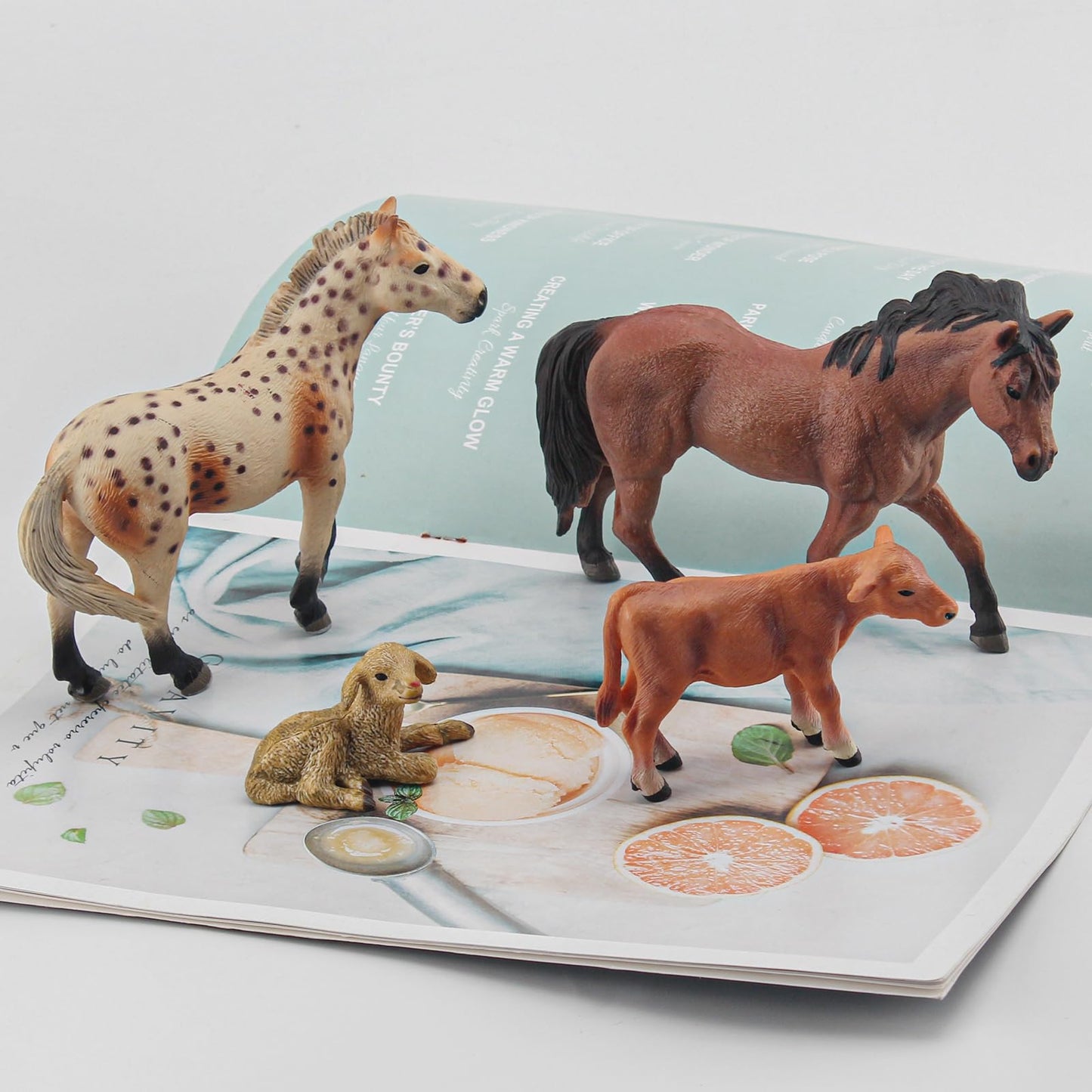 Lc Joycre Farm Animals Cows Sheep Horses Toys 4Pcs Realistic Cows Figures Horses Figurines Sheep Toys Playset For Toddlers Arab