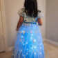 Hulaha Elsa Costume For Girls Led Light Up Kids Elsa Princess Dress Led Snow Dress Up Costume Sets 6-7Years