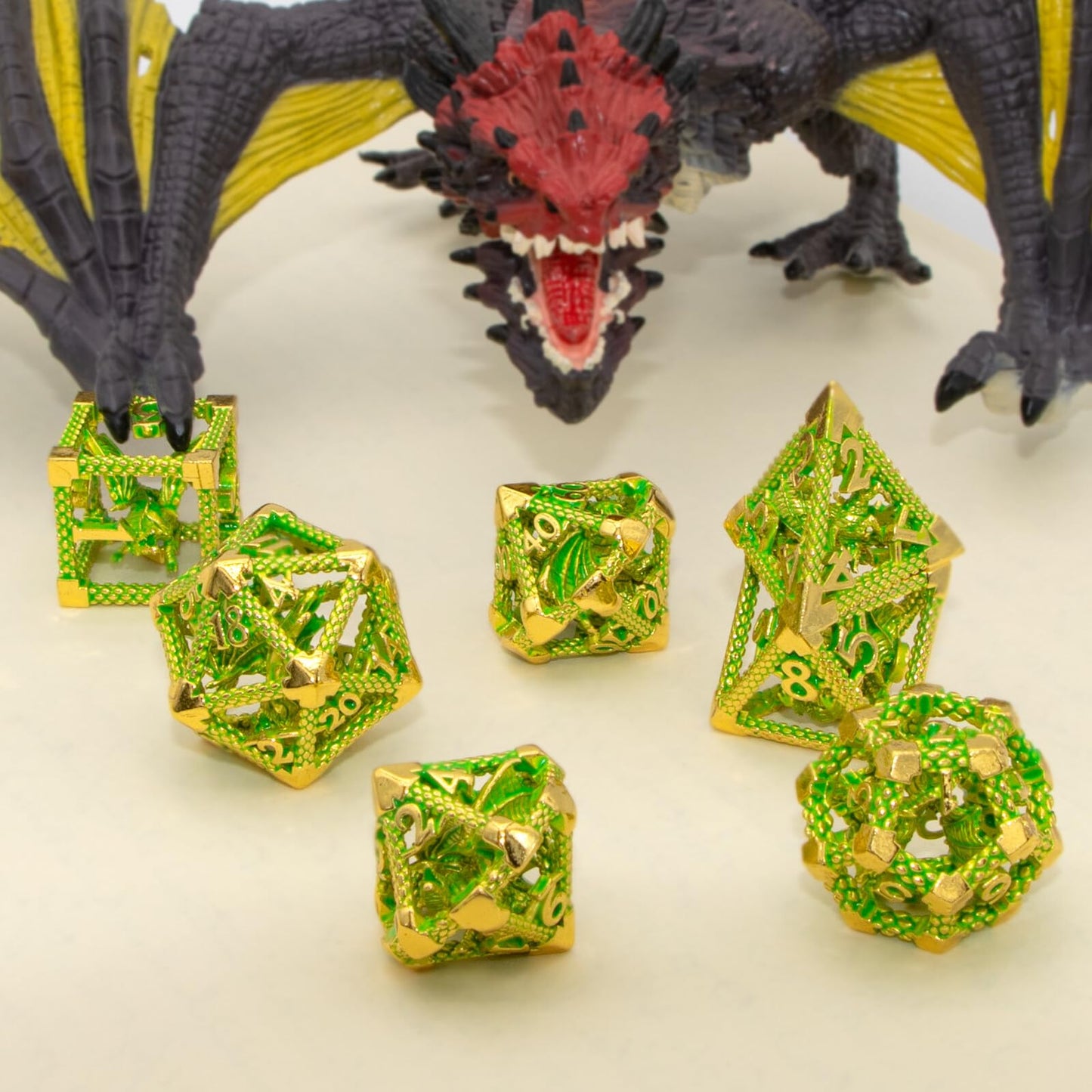 DND Dice,HNCCESG Metal D&D Dice of 7pc,Dungeons and Dragons Dice Set Polyhedral Dice Role Playing Dice Set Hollow Dice Gaming D