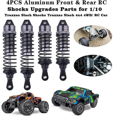 OGUNKE RC 4PCS Aluminum Front & Rear RC Shocks for 1/10 RC Truck Traxxas Slash 2WD/4x4 shocks Rustler 4X4 shocks Stampede 4X4 sh