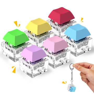 Keyboard Fidget Toys  Keyboard Fidget Keychain Keyboard Decompression Toys Keyboard Fidget Toy Button Stress Relief Gifts for mature-themed and Kids Finger Clicker Toys ADHD Toy Cool Fidgets(6PCS)