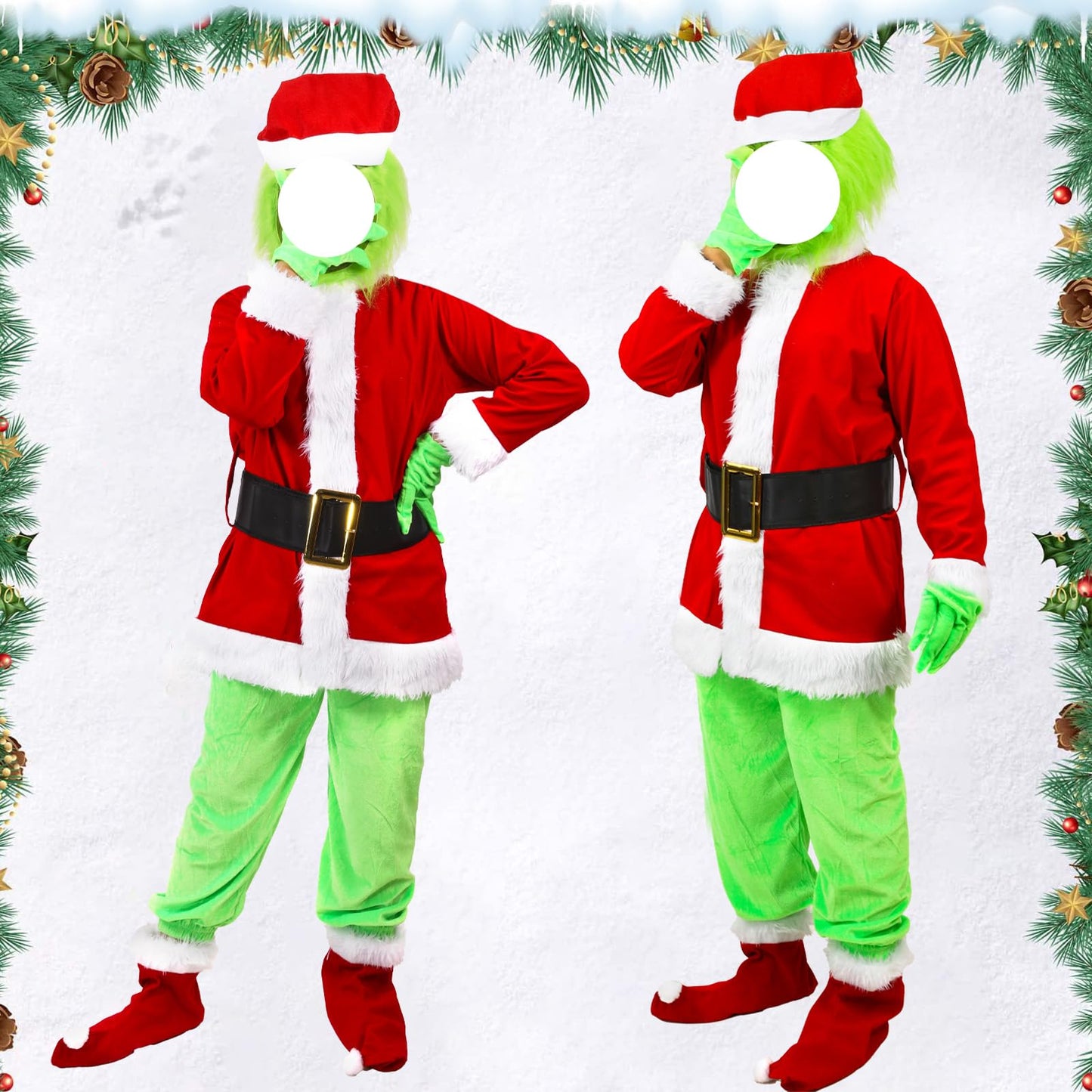 Brableewear Christmas Green Giant Monster Costume For Kids Boys Christmas Furry Suit Santa Outfits Christmas Cosplay Costume