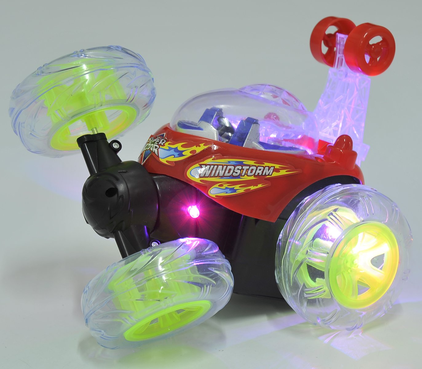 Rc Stunt Twister Car W/ Light & Music (Red)