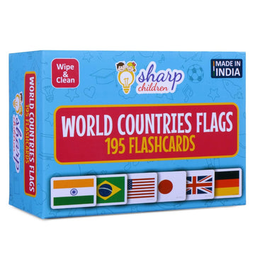 Sharp Children Big Size Language_Skills Flags Flash Cards For Kids, Wipe And Clean, Laminated Activity Flash Cards