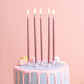 PHD CAKE 24-Count Rose Gold Long Thin Metallic Birthday Candles, Cake Candles, Birthday Parties, Wedding Decorations, Party Cand