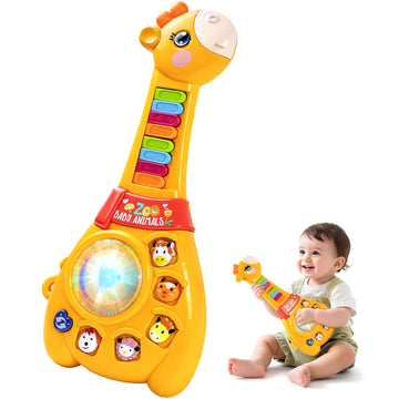Marstone Toys for 1 2 Year Old Boy and Girl Birthday Gift: Baby Musical Guitar Piano Toys 12-18 Month with Animal Sound and Ligh