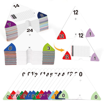 Edulok Multiplication And Division Flash Cards 0-12, Triangle Math Flash Cards With Times Table Chart, Math Manipulatives Flashc