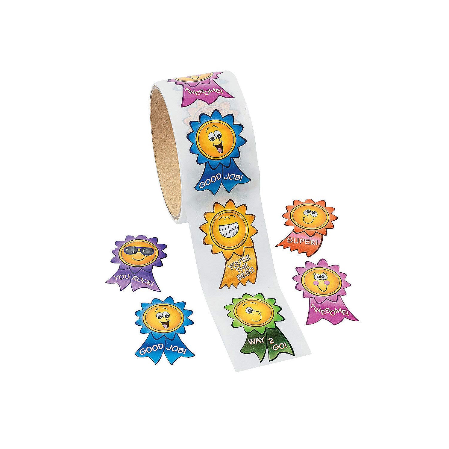 Motivational Smiley Face Stickers - 1 Piece - Educational and Learning Activities for Kids