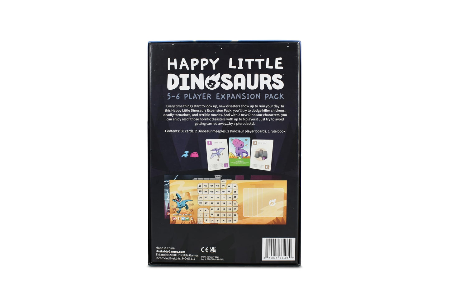 Unstable Games Happy Little Dinosaurs 5-6 Player Expansion Pack - Cute Card Game for Ages 8+ - One Size - Black - Model 5565-UU-EXP1