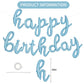 Toniful Light Blue Happy Birthday Balloons Banner,Cursive Happy Birthday Balloons Light Blue Birthday Decorations Light Blue Myl
