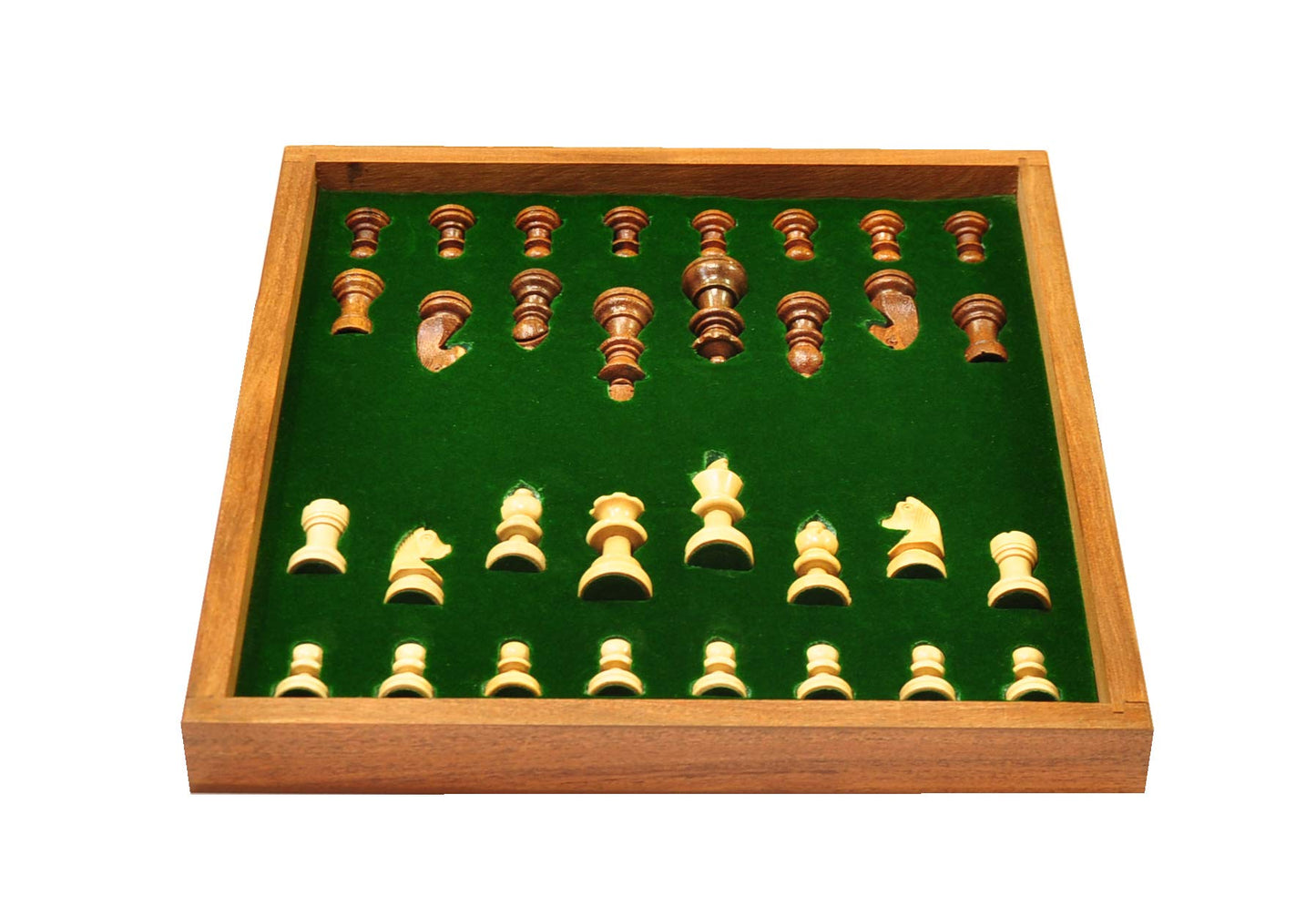 PALM ROYAL HANDICRAFTS 12 Inches Handmade Drawer Wooden Chess Board Set Made With Indian Rosewood | Inbuilt Storage Compatment F