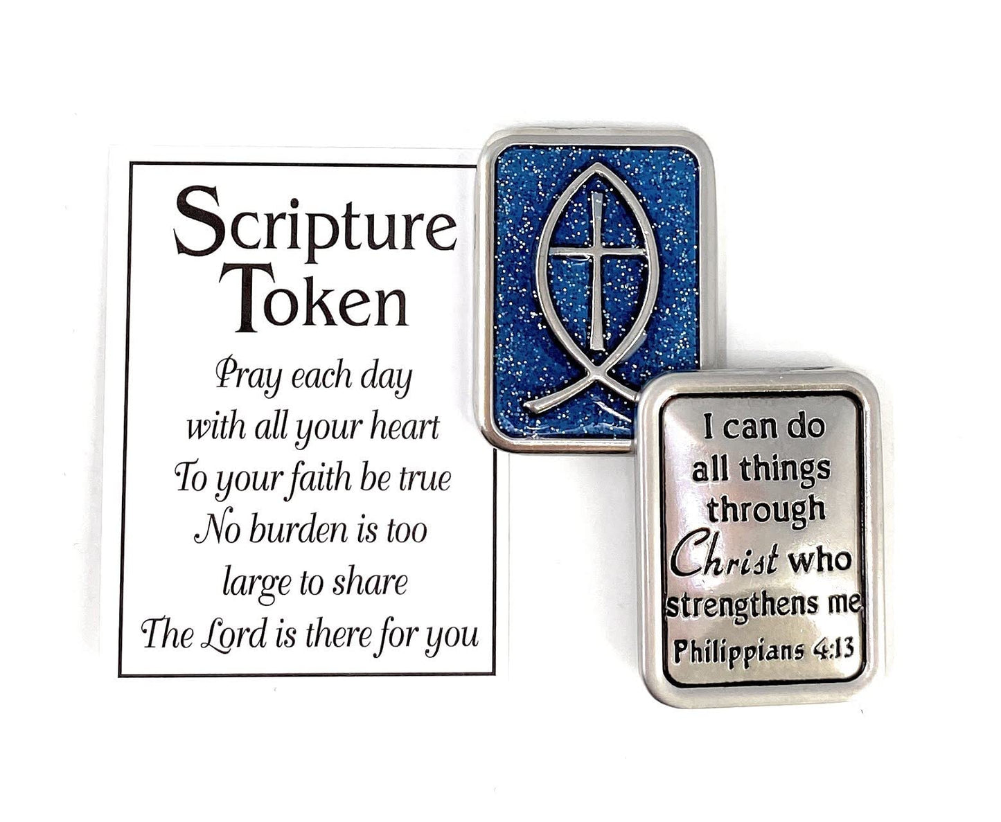 Ganz Holy Scripture Double Sided Pocket Charm with Story Card (Phil 4:13)