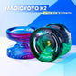 MAGICYOYO K2 Professional Yoyo Set - 2 Pack (Responsive/Unresponsive) with Strings & Case - Pink Purple/Black Green - Ideal for Kids/Beginners