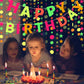 UV Neon Happy Birthday Banner Glow in the Dark Glow Party Supplies Decorations Glow in the Dark Blacklight Reactive Fluorescent