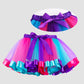Doctor Unicorn Birthday Girls Unicorn Costume Outfit Rainbow Tutu, Unicorn T-shirt, Satin Sash, Hair Bow & Headband Purple Rainb
