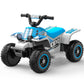 Anpabo 6V 7Ah Kids Atv Ride On Toy, 4 Wheeler For Toddler W/Headlight, Forward & Reverse, Horn, Music Player, Usb, Mp3, Treaded Tires, Ideal Gift For Toddlers(Blue-White)