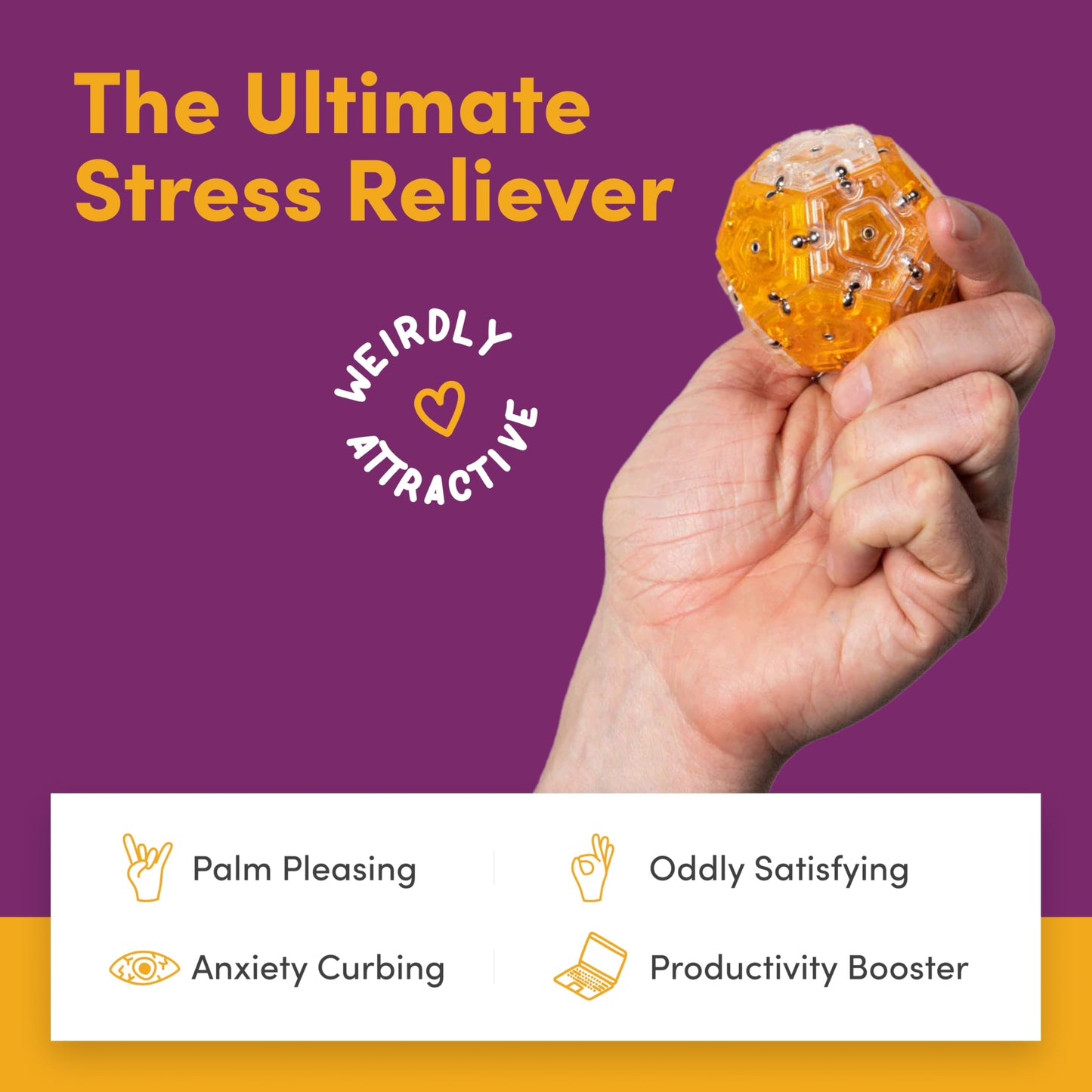 Speks Geode Sphere Magnetic Fidget Toy for mature-themeds | Quiet mature-themed Sensory Toy for Stress Relief & Anxiety  Office Desk Toy & Top Gadget Gift Idea | Warm  12-Piece Set