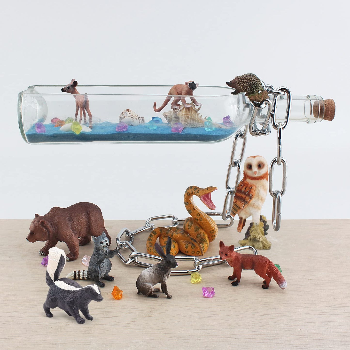 Bretoyin Forest Animal Figure Realistic Playset 10Pcs Woodland Animal Figurines Toys Set Cake Toppers School Project Diorama Mod