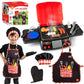 Born Toys Kids Grill Playset - Interactive Kids BBQ Grill Playset w/Pretend Smoke, Sound & Light- Dress Up & Pretend Play Kitche