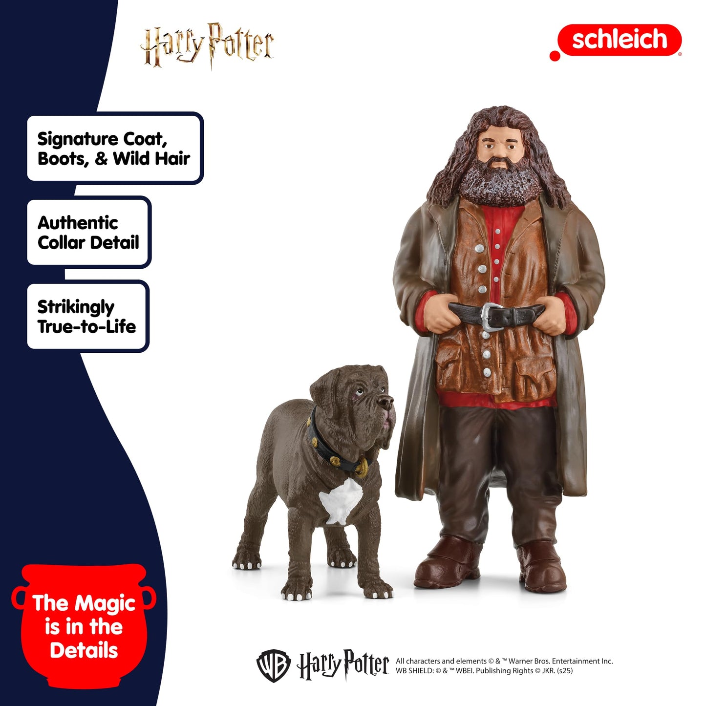 Schleich Wizarding World Harry Potter Hagrid & Fang Figurines Set, Multi, PVC, Model 42638, Ideal for Kids Ages 6+
