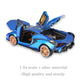 SASBSC Metal Pull Back Toy Car - Lambo Sian with Light & Sound - Blue - For Boys 3+ Years (1:24 Scale)