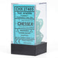 Chessex Manufacturing 27405 Cube Set Of 7 Dice - Frosted Teal With White Numbering