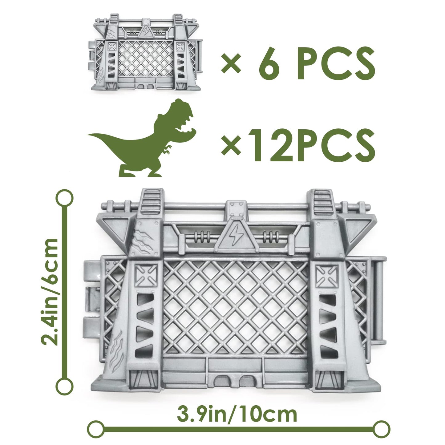 Oriate 12Pcs Mini Dinosaurs Figures Figurines Toys For Kids 3-5 5-7, Capture N Escape Dino World Playset, Including 6 Dinosaur Fences, Realistic Jurassic Sets For Kids Birthday Gifts Cake Topper