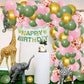 Sage Green And Pink Balloon Garland Arch Kit, 122Pcs Pink Sage Green Metallic Gold Balloons Leopard Print Balloons For Jungle Bi