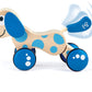 Hape Walk-A-Long Puppy Wooden Pull Toy | Push Pull Toy Puppy For Toddlers Can Sit, Stand And Roll. Rubber Rimmed Wheels For Easy Push And Pull Action, Blue