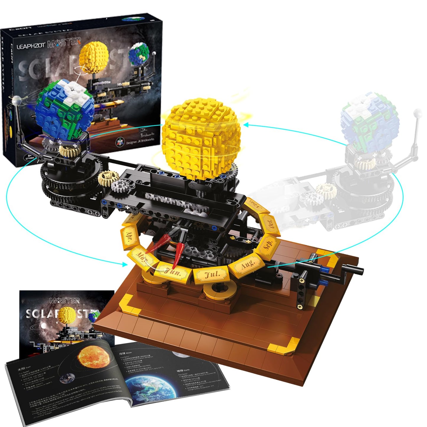 Leaphzot Solar System Earth Moon Sun Model,Astronomical Science Educational Building Blocks Sets,Kid'S Brain-Inspired Space Toys