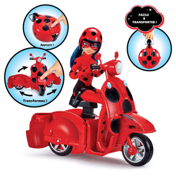 Miraculous Ladybug Switch N Go Scooter And Fashion Doll Playset | 26Cm Miraculous Ladybug Doll With Transforming Scooter And Accessories | Miraculous: Tales Of Ladybug And Cat Noir Toys Scooter Doll