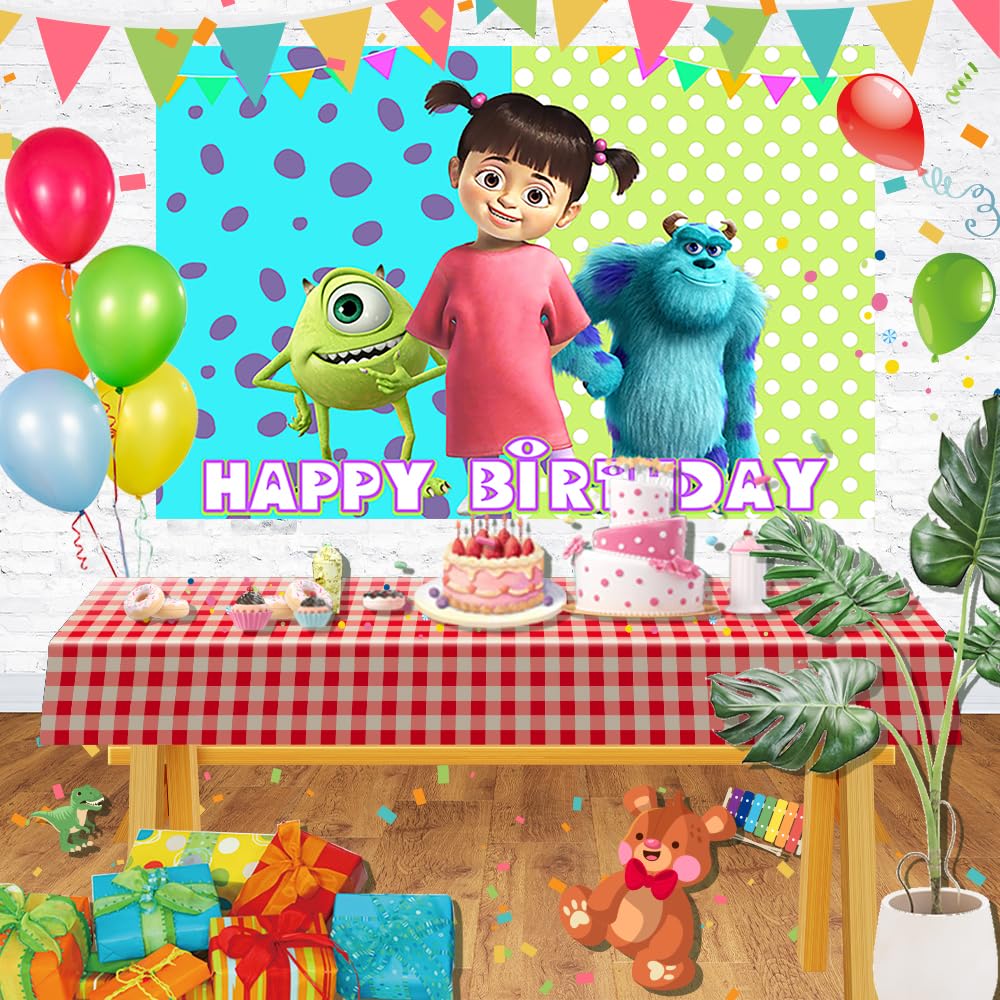 Basifoto Monster Inc Backdrop, 5x3ft Pink Banner for Birthday & Baby Shower Decorations, Model WB663E