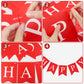 Waenerec Red Happy Birthday Banner Sign Happy Birthday Bunting Banner Garland For Kids Girl Woman Birthday Tea Party Decorations Bunting Flag Birthday Party Supplies