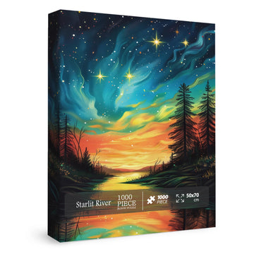 Colorful Northern Lights Aurora Puzzles for Adults 1000 Pieces Art, Beautiful Plant Landscape Lake Jigsaw Puzzles, Pretty Forest