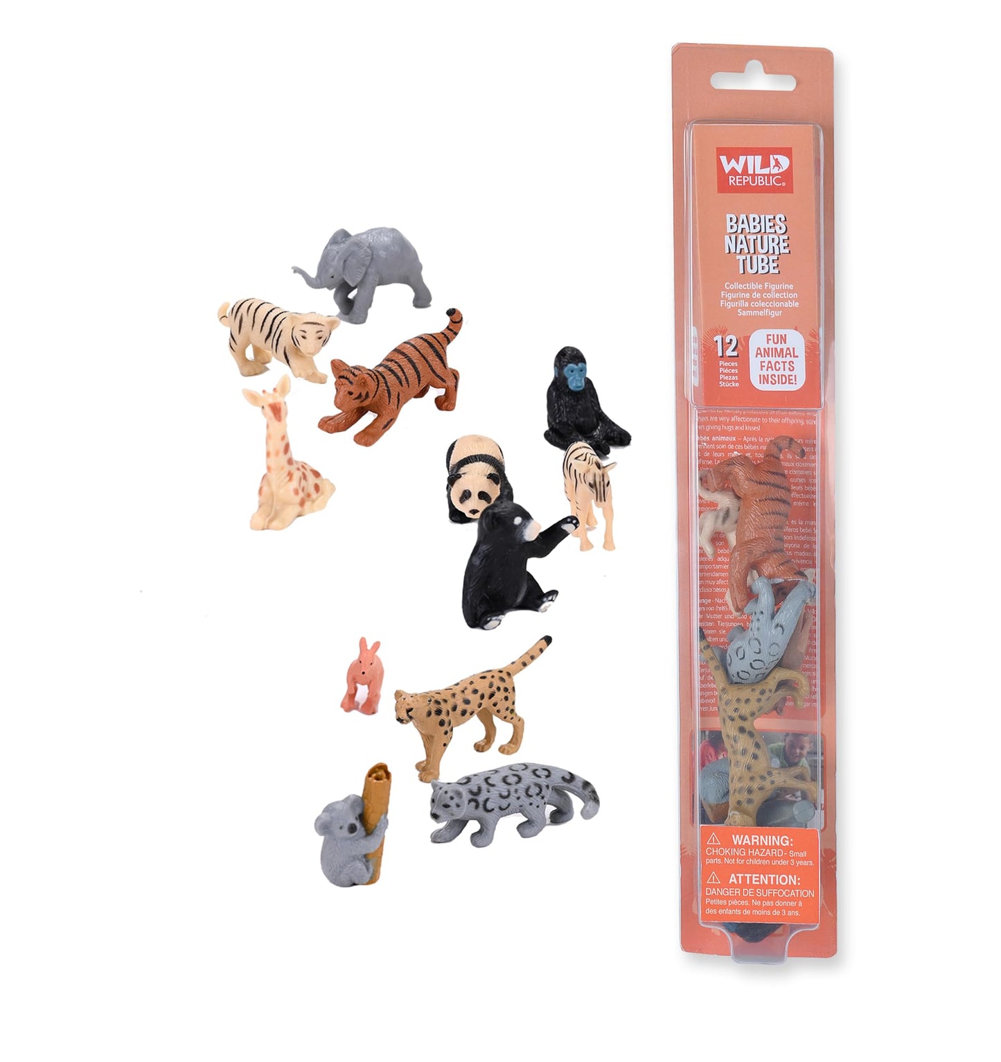 Wild Republic Animal Babies, Toy Figures Tube, Kids Gifts, Kangaroo, Koala, Tiger Cubs, Cheetah, Elephant, Black Bear And More, 12 Piece Set
