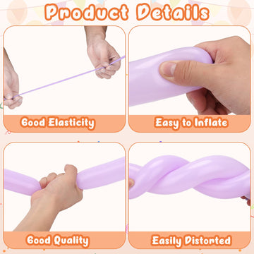 100Pcs 260 Balloons Pastel Long Balloons For Balloon Garland Thickening Skinny Latex Twisting Animals Modeling Christmas Birthda