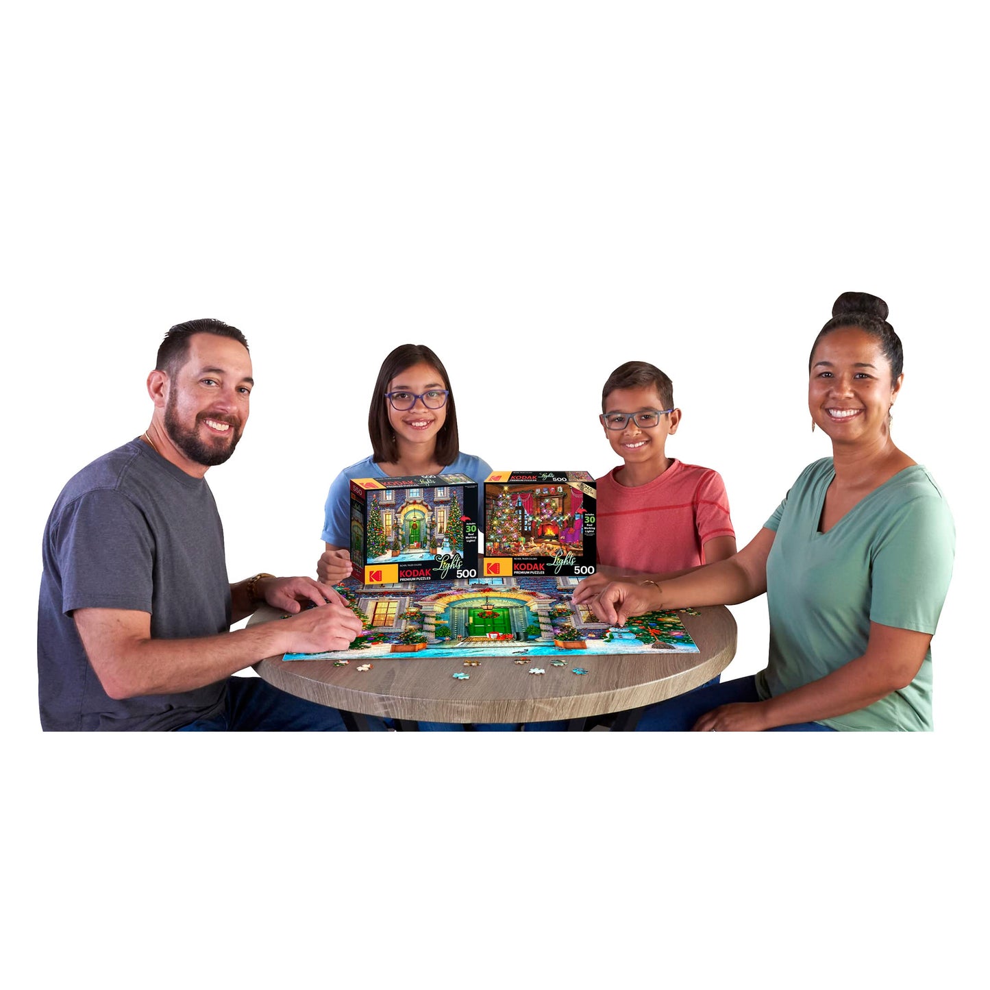 RoseArt - Kodak enhanced Holiday Light Up - Christmas Facade - 500 Piece Jigsaw Puzzle for mature-themeds