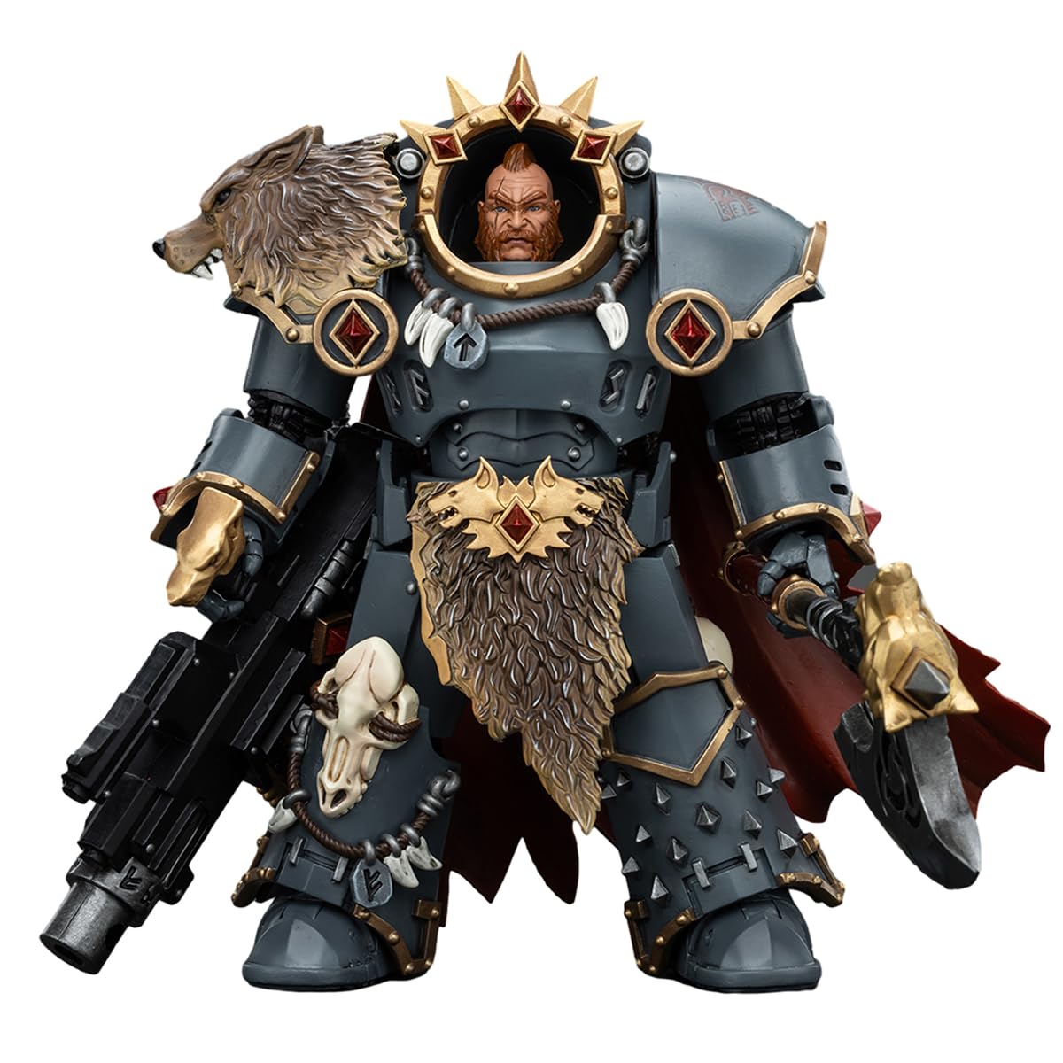 JOYTOY 1/18 Warhammer 40,000 Action Figure - Space Wolves Hvarl Red-Blade Model, Polyvinyl Chloride, JT00140, Birthday Gift