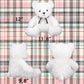 Weigedu Fluffy White Teddy Bear Stuffed Animals Plush Toys With Lattice Tie For Kids Babies Birthday Bedtime, 12 Inches