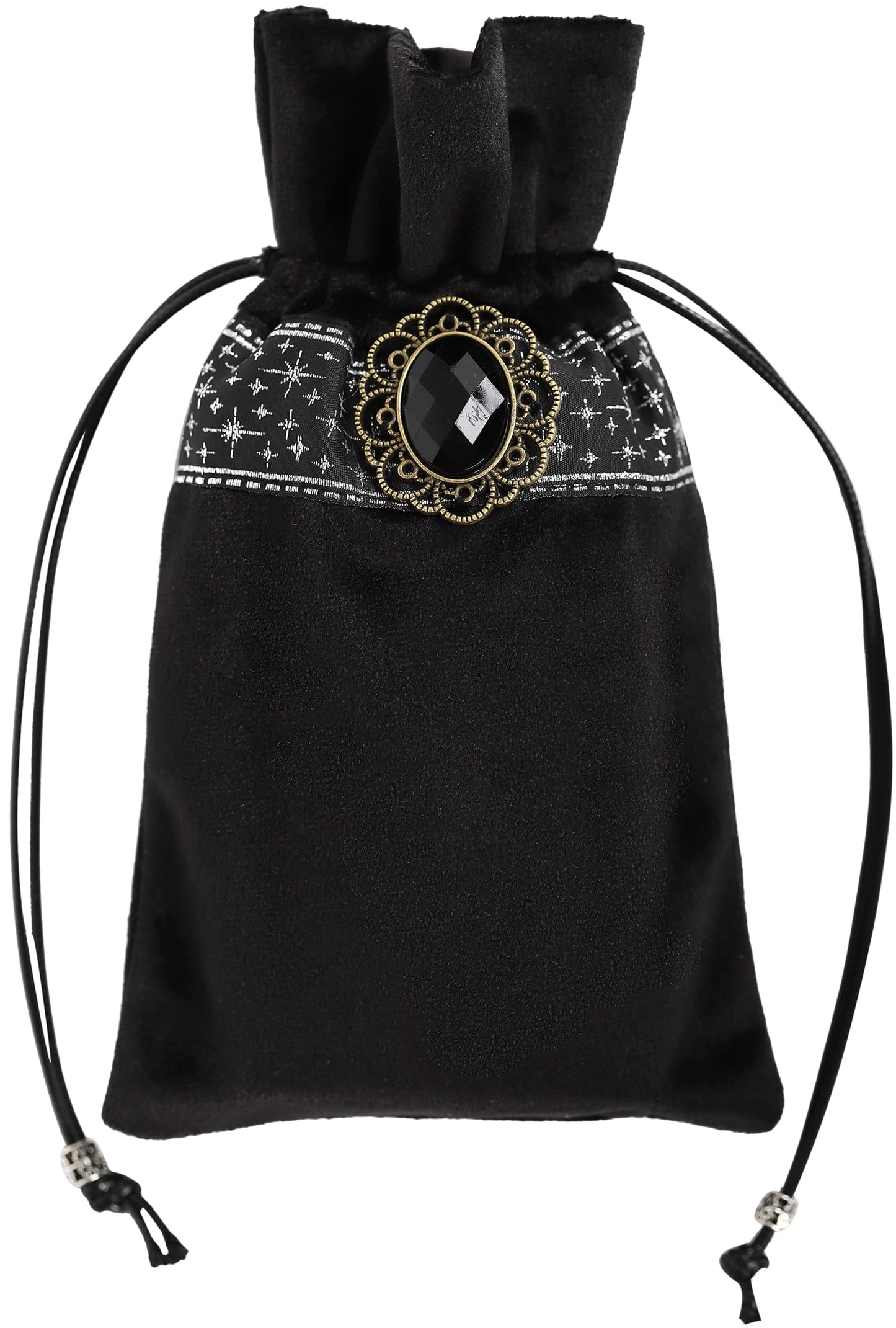 DOARLUO Altar Tarot Table Cloth - 25.6 x 25.6 Inch - Divination Wicca Velvet with Tarot Cards Bag Pouch (Black(Silver lace))