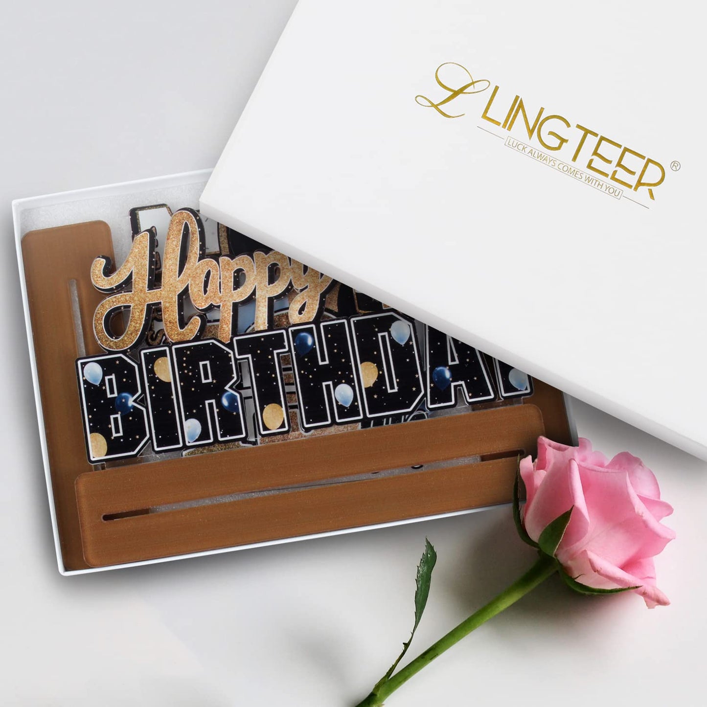 Lingteer Happy 40Th Birthday Gold Acrylic Table Topper Centerpieces Set - Cheers To Forty Years Old Birthday 40Th Bday Party Gift Decorations.